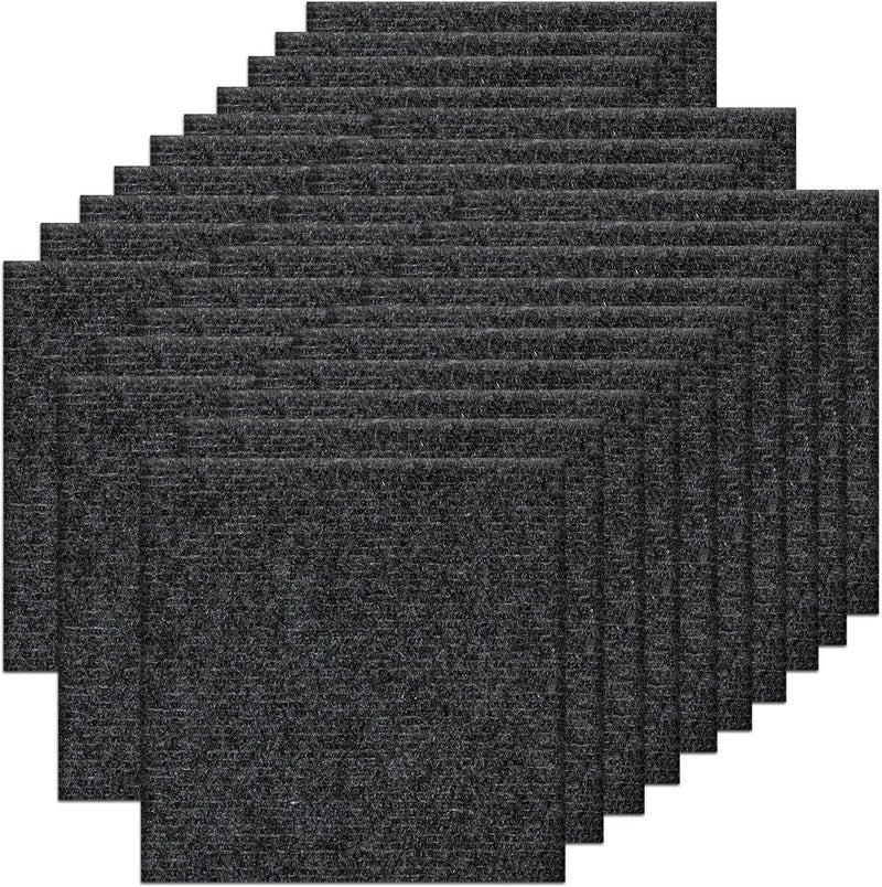 Orgthin 30Pcs Carpet Tiles Peel and Stick, Self Adhesive Carpet Floor Tile 12” x 12”, Dark Grey Soft Padded Flooring Sticker, Home Decor for Bedroom Living Room Office, 30 sq ft per Box - Image 1